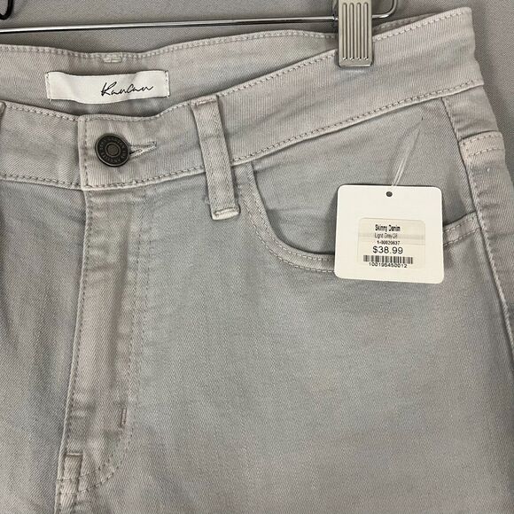 KanCan Jeans Womens 28 Light Gray Denim Cotton Leg Skinny Leg Pockets Distressed - Picture 2 of 6